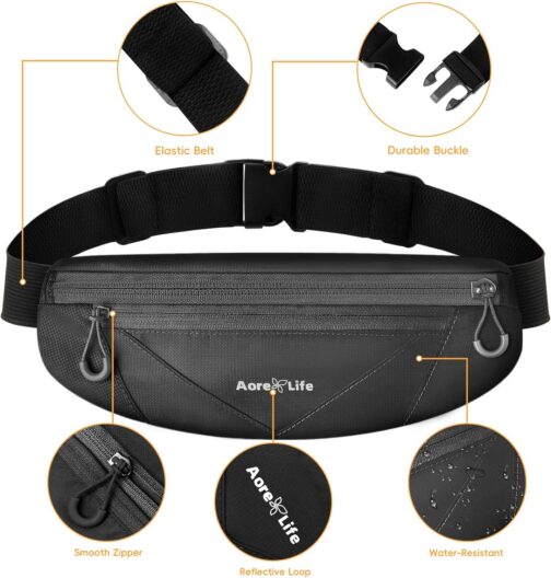 Running Belt, Running Fanny Pack for Women and Men, Waist Pack, Phone Belt, Money Belt, Running Pouch with 3 Pockets for Phone, Keys and Earphones, 23  to 44  Waist Size, Fit All Phones - Image 6