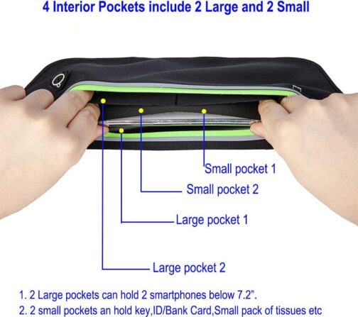 Running Belt,Slim Running Fanny Pack Waterproof Runner Workout Exercise Phone Waist Pack Belt Pouch Bags for Women Men iphone Gym - Image 4