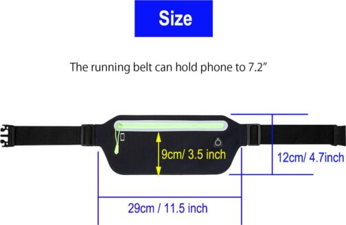 Running Belt,Slim Running Fanny Pack Waterproof Runner Workout Exercise Phone Waist Pack Belt Pouch Bags for Women Men iphone Gym - Image 2