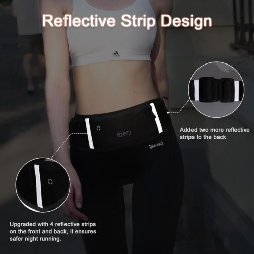 Running Belt Waist Fanny Pack: Waterproof Phone Holder Workout Pouch for Walking Jogging Black - Image 6