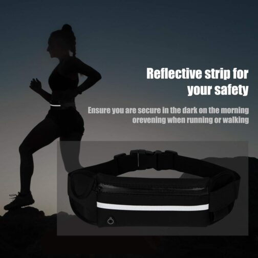 Running Belt [Waist] [Pack]s,[Workout] Fanny [Pack],Ultra Light Bounce Free [Waist] Pouch Fitness Belt Sport for Women Men,Adjustable Waistband Bag for All Kinds of Phone (Black) - Image 5