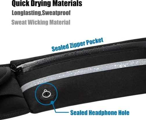 Running Belt [Waist] [Pack]s,[Workout] Fanny [Pack],Ultra Light Bounce Free [Waist] Pouch Fitness Belt Sport for Women Men,Adjustable Waistband Bag for All Kinds of Phone (Black) - Image 4