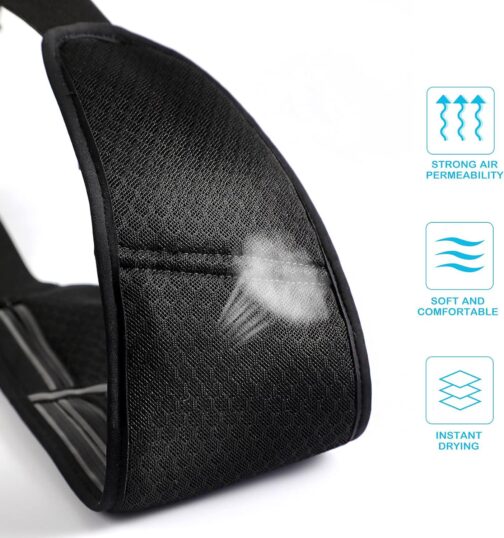 Running belt for Men Women with Extender Large Capacity Runner Waist Pack with 4 PocketsHiking Travel Camp Running Workout Belt BagReflective No Bounce Waist BagEasy Carry Large Phones black - Image 6