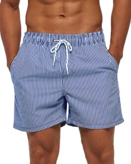 SILKWORLD Mens Swimming Trunks 5 Inch Inseam Swim Shorts Summer Bathing Suit Swimwear Beachwear with Pockets