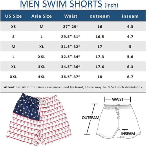 SILKWORLD Mens Swimming Trunks 5 Inch Inseam Swim Shorts Summer Bathing Suit Swimwear Beachwear with Pockets - Image 6