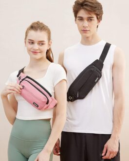 SINNO Large Crossbody Fanny Pack for Women Men Belt Bag With 4-Zipper Pockets for Travel Running Hiking Workout Dog Walking Outdoors Sport Fishing Waist Pack Bag Carrying All Phones