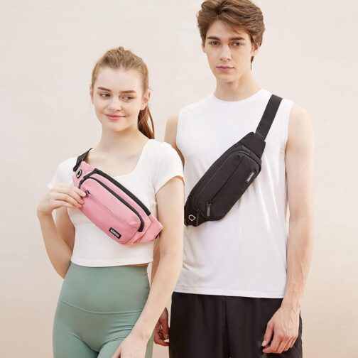 SINNO Large Crossbody Fanny Pack for Women Men Belt Bag With 4-Zipper Pockets for Travel Running Hiking Workout Dog Walking Outdoors Sport Fishing Waist Pack Bag Carrying All Phones - Image 2