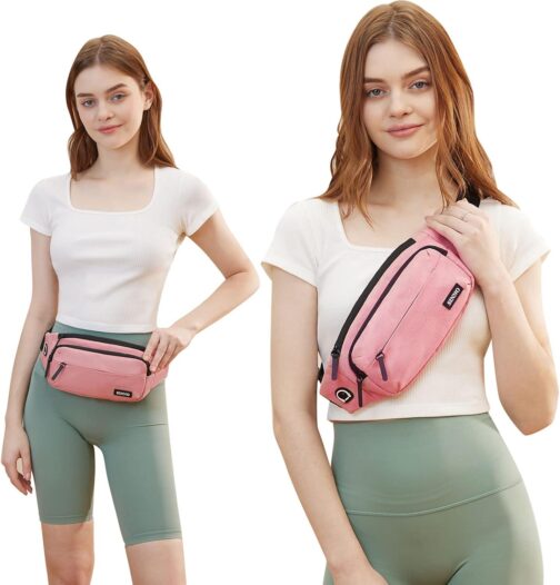 SINNO Large Crossbody Fanny Pack for Women Men Belt Bag With 4-Zipper Pockets for Travel Running Hiking Workout Dog Walking Outdoors Sport Fishing Waist Pack Bag Carrying All Phones - Image 2