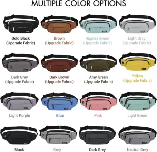 SINNO Large Crossbody Fanny Pack for Women Men Belt Bag With 4-Zipper Pockets for Travel Running Hiking Workout Dog Walking Outdoors Sport Fishing Waist Pack Bag Carrying All Phones - Image 6