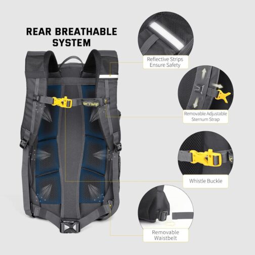 SKYSPER Hiking Backpack 25L Daypack for men Women Lightweight Padded Day Hike Backpack, Day Pack for Travel Outdoor - Image 3