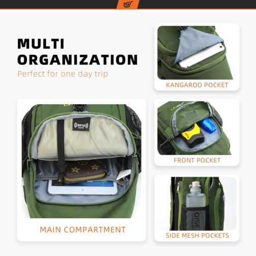 SKYSPER Sling Bag RFID Crossbody Sling Backpack Cross Body Shoulder Bag Travel Hiking Daypack for Women Men - Image 2