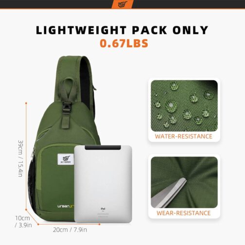 SKYSPER Sling Bag RFID Crossbody Sling Backpack Cross Body Shoulder Bag Travel Hiking Daypack for Women Men - Image 5