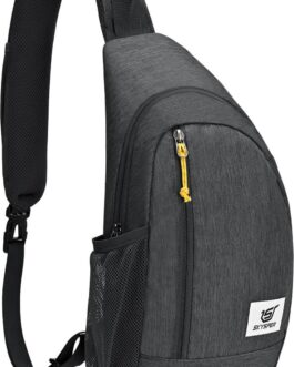 SKYSPER Sling Bag RFID Crossbody Sling Backpack Cross Body Shoulder Travel Bag Hiking Daypack for Women Men(Black)