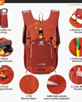 SKYSPER Small Hiking Backpack – 15L Travel Daypack Lightweight Bag Water Resistant Hiking Backpacks for Women Men