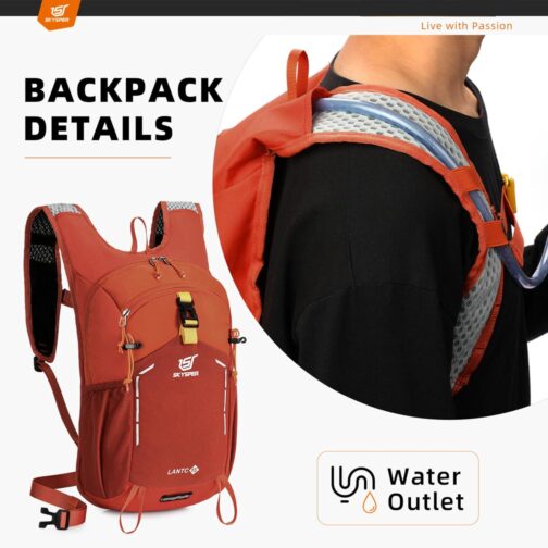 SKYSPER Small Hiking Backpack - 15L Travel Daypack Lightweight Bag Water Resistant Hiking Backpacks for Women Men - Image 4