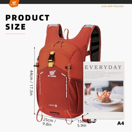 SKYSPER Small Hiking Backpack - 15L Travel Daypack Lightweight Bag Water Resistant Hiking Backpacks for Women Men - Image 5