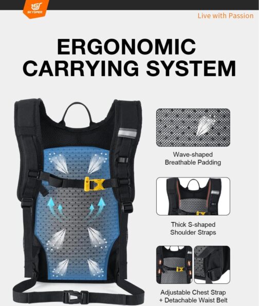 SKYSPER Small Hiking Backpack 15L Lightweight Travel Daypack for Camping Travelling Breathable Walking Daybag for Women Men - Image 2