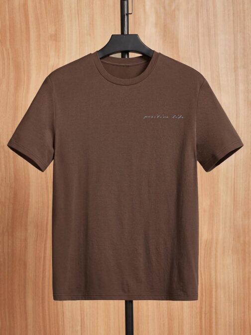 SOLY HUX Men's Graphic Tees Letter Print Short Sleeve T Shirts Summer Casual Tee Top Chocolate Brown Graphic S - Image 2