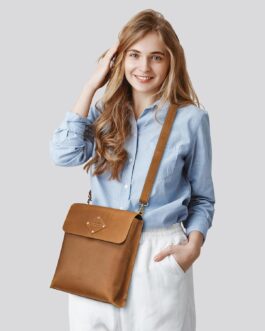 S-ZONE Top Grain Leather Crossbody Satchel Bags for Women Men Flap-style Shoulder Messenger Bag