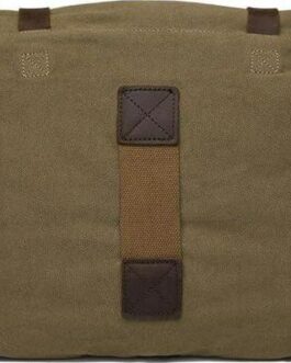 Sechunk Vintage Military Leather Canvas Laptop Messenger Bag, Medium