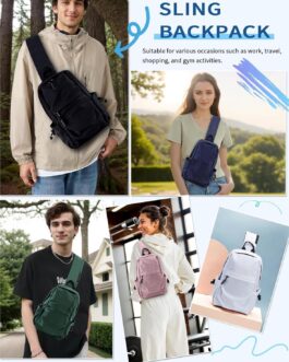 Seoky Rop Men Women Sling Bag Backpack Lightweight Water Resistant Shoulder Crossbody Bags for Travel