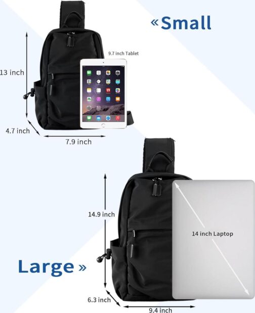 Seoky Rop Men Women Sling Bag Backpack Lightweight Water Resistant Shoulder Crossbody Bags for Travel - Image 3