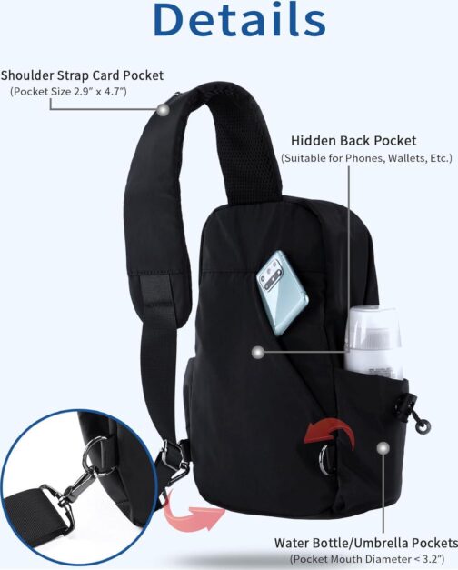 Seoky Rop Men Women Sling Bag Backpack Lightweight Water Resistant Shoulder Crossbody Bags for Travel - Image 5