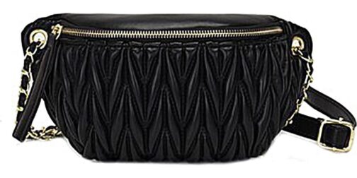 Shoulder Waist Bag for Women Crossbody Fanny Packs Fashion Quilted Chest Bag for Ladies(Waist Crossbody Bag for Black)