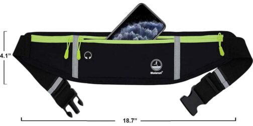 Slim Running Belt Fanny Packs for Women and Men, Waist Pack Runners Bag Money Belt Phone Holder for Running Sports Hiking Traveling - Black - Image 5