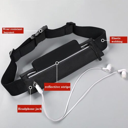 Slim Running Belt Fanny Pack for Men Women, Running Hiking Cycling Phone Holder, Reflective Runners Pouch Waist Pack for Workout, Money Belt, Running Gear Accessories Gift Fits All Size Phones - Image 4