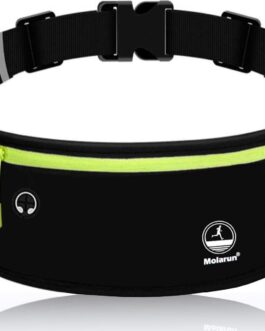 Slim Running Belt Fanny Packs for Women and Men, Waist Pack Runners Bag Money Belt Phone Holder for Running Sports Hiking Traveling – Black