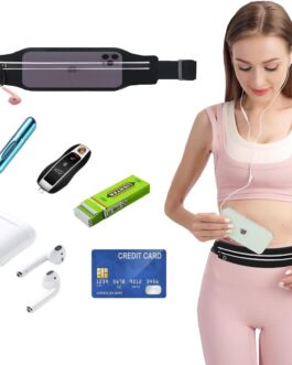 Slim Running Belt Fanny Pack for Men Women, Running Hiking Cycling Phone Holder, Reflective Runners Pouch Waist Pack for Workout, Money Belt, Running Gear Accessories Gift Fits All Size Phones