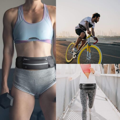 Slim Running Belt Fanny Packs for Women and Men, Waist Pack Runners Bag Money Belt Phone Holder for Running Sports Hiking Traveling, Adjustable Belt Pouch fits Most Phone and Waist Sizes (Black) - Image 8