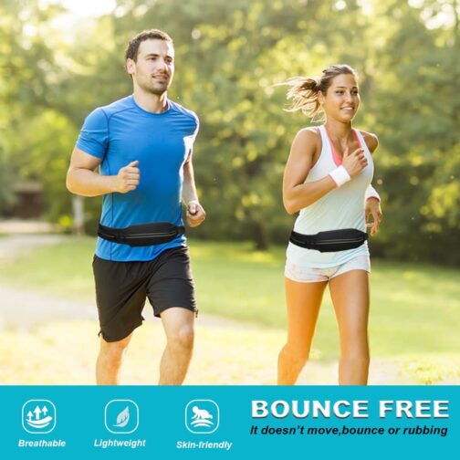 Slim Running Belt Fanny Pack for Women Men, Runners Phone Holder Gift Jogging Pouch Workout Waist Belt, Money Belt Running Gear Accessories For All Cell Phones Black - Image 7
