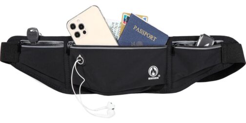 Slim Running Belt Running Fanny Packs for Women and Men, Runners Belt Waist Pack Bag Money Belt Phone Holder for Running Sports Travel Hiking - Image 4