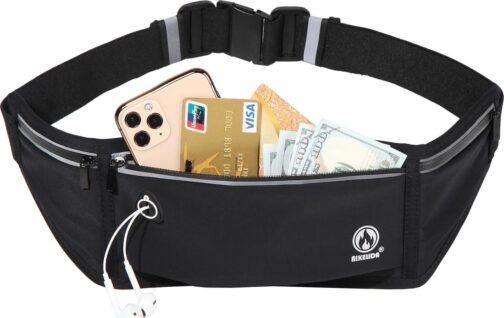 Slim Running Belt Running Fanny Packs for Women and Men, Runners Belt Waist Pack Bag Money Belt Phone Holder for Running Sports Travel Hiking - Image 2