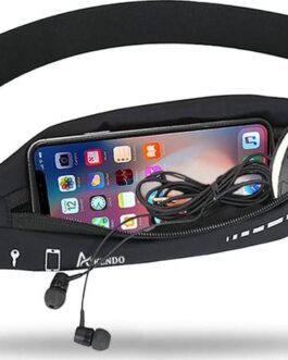 Slim Running Belt for Women Men,Runners Fanny Pack Phone Holder,Run Pouch Waist Belt for Workout Jogging,Money Belt Running Gift Gear Accessories(Black)