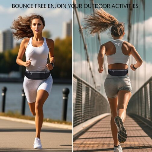 Slim Running Belt for Women and Men, Small Fanny Pack Waist Pack, Money Belt Phone Holder for Running, Reflective Running Pouch Belt for Hiking Cycling Workout - Image 6