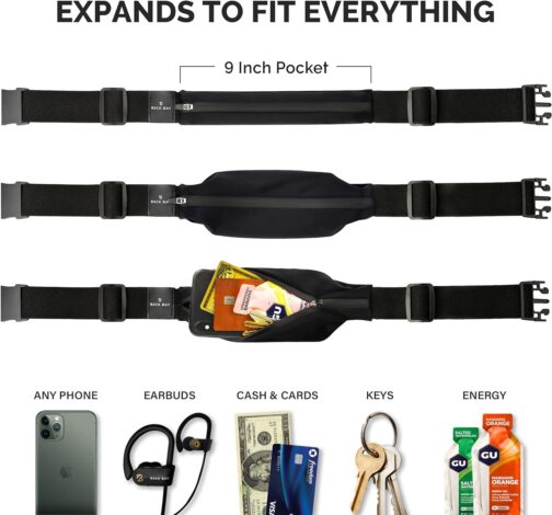 Slim Running Belt for Women and Men [Fits ALL Phones], Runners Fanny Pack for Men, Running Belt, Money Belt, Running Gear, Waist Bag Workout Gear, Fishing Belt, iPhone Running Phone Holder Waist Pack - Image 6