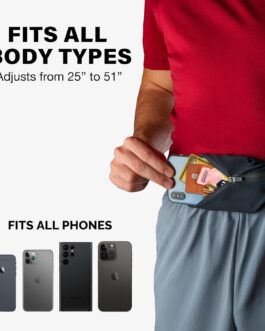 Slim Running Belt for Women and Men [Fits ALL Phones], Runners Fanny Pack for Men, Running Belt, Money Belt, Running Gear, Waist Bag Workout Gear, Fishing Belt, iPhone Running Phone Holder Waist Pack