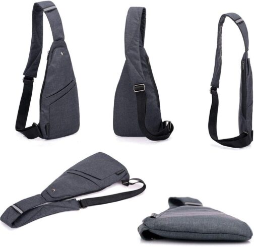 Sling Bag Anti-Thief Crossbody Personal Pocket Bag Lightweight Chest Shoulder Backpack for Travel Hiking (Dark Grey) - Image 3
