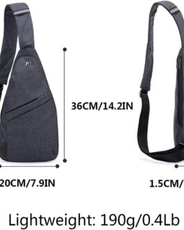 Sling Bag Anti-Thief Crossbody Personal Pocket Bag Lightweight Chest Shoulder Backpack for Travel Hiking (Dark Grey)