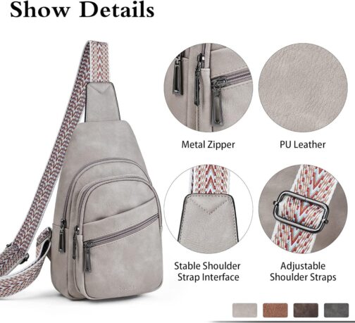 Sling Bag Crossbody Bags for Women, Fanny Packs for Women Chest Bag for Work Shopping - Image 6