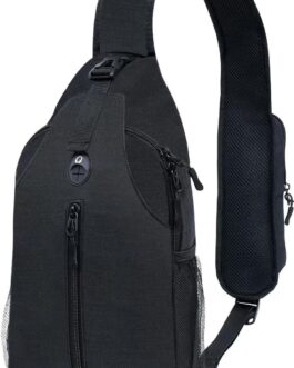 Sling-Bag Crossbody-Bag Women-Men Backpack-Daypack – Hiking Chest Travel with Water Bottle Pocket Portable Hiking Daypacks For Women Black