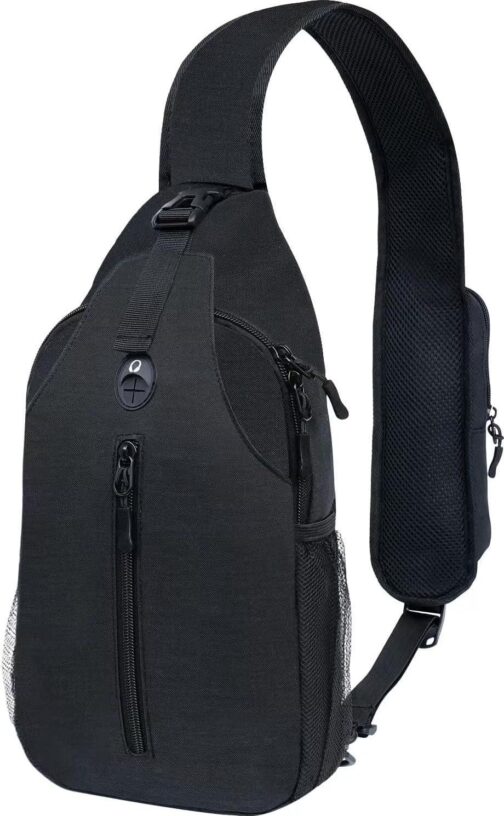 Sling-Bag Crossbody-Bag Women-Men Backpack-Daypack - Hiking Chest Travel with Water Bottle Pocket Portable Hiking Daypacks For Women Black