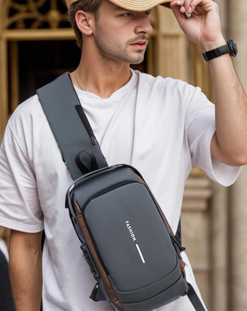 Sling Bag for Men Anti-Theft USB Crossbody Backpack Waterproof Chest Daypack - Image 6