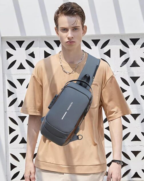 Sling Bag for Men Anti-Theft USB Crossbody Backpack Waterproof Chest Daypack - Image 8