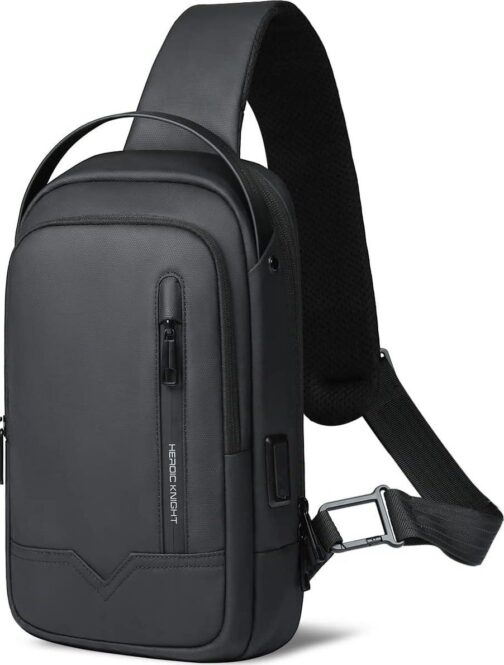 Sling Bag for Men Women Chest Bag Should Bags for 11.3 Inch iPad with USB Charging Port Water-Resistant Crossbody Sling Backpack LightWeight Anti-Theft Casual Daypack for Travel Sports Hiking-Black - Image 8