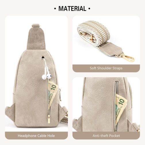 Sling Bag for Women,Small Crossbody Bags,Leather Cross Body Bag for Travel,Crossbody Purses Gifts Removable Strap - Image 4