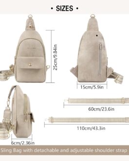 Sling Bag for Women,Small Crossbody Bags,Leather Cross Body Bag for Travel,Crossbody Purses Gifts Removable Strap